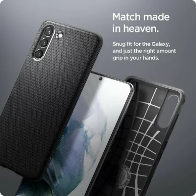 SPIGEN  Liquid Air Coque Compatible avec Samsung Galaxy S21 Plus - Noir