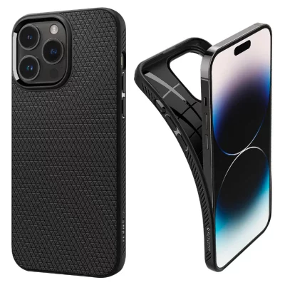 SPIGEN  Liquid Air Coque pour iPhone 14 Pro Max - Noir Mat