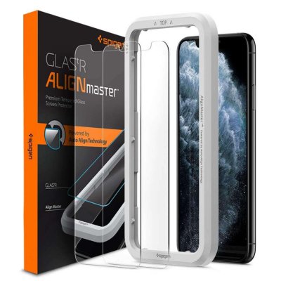 SPIGEN  Protection d'&eacute;cran en verre tremp&eacute; GLAStR Fit + Applicator iPhone 11