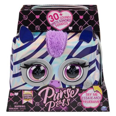 PURSE PETS Spin Master  Metallic Magic Zebra Bag Violet