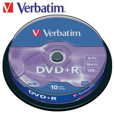 VERBATIM Spindle de 10 DVD+R 4,7GB 16x 
