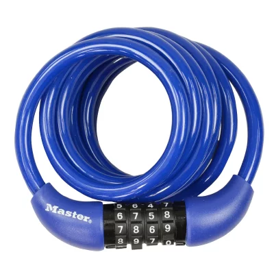 MASTER LOCK Spirale antivol c&acirc;ble Masterlock &agrave; code 8mm x 1,80m (x4)
