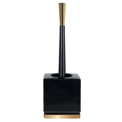 SPIRELLA  - Brosse Wc avec support C&eacute;ramique roma Noir & Or - Noir