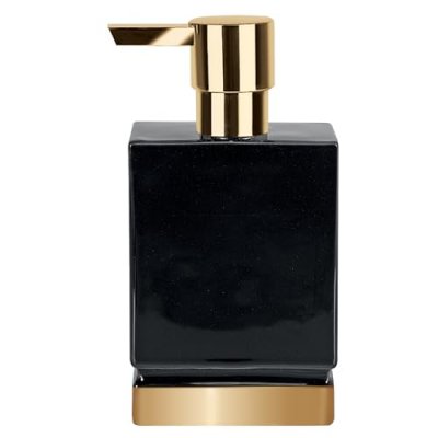 SPIRELLA  - Distributeur de savon C&eacute;ramique roma Noir & Or - Noir