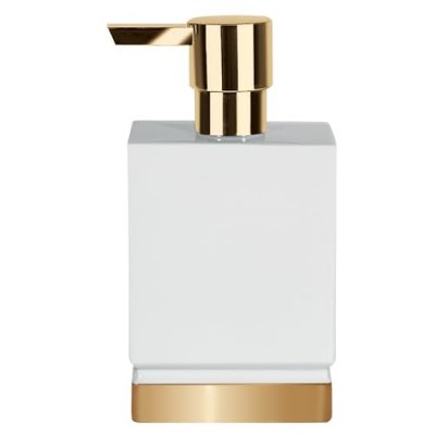 PAS DE MARQUE Spirella Distributeur de savon Porcelaine ROMA Blanc & Or - Blanc