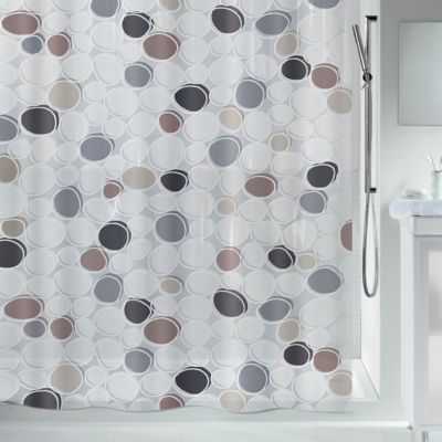 SPIRELLA  PEVA Rideau de Douche PEVA Dido 180x200cm Gris & Marron