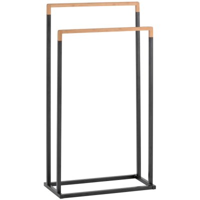 SPIRELLA  - Porte Serviettes Acier & Bambou chic Noir - Noir