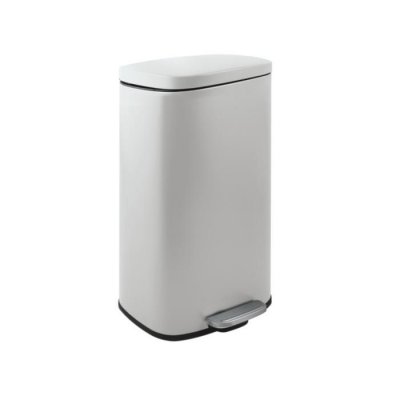 SPIRELLA  Poubelle &agrave; p&eacute;dale Acier AKIRA 50L Blanc Mat