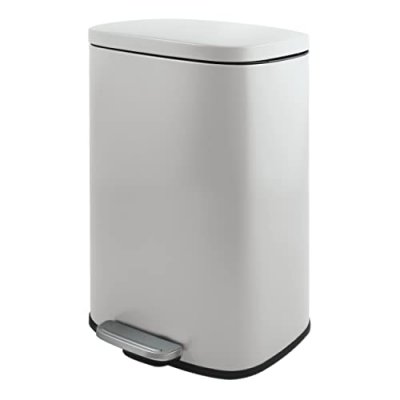 SPIRELLA  Poubelle &agrave; p&eacute;dale de cuisine Acier AKIRA 30L Blanc Mat
