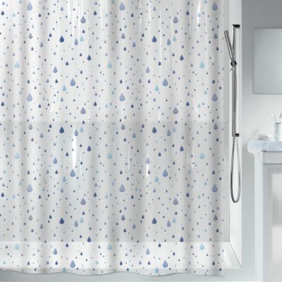 SPIRELLA  Rideau de douche PEVA WATERDROP 180x200cm Bleu