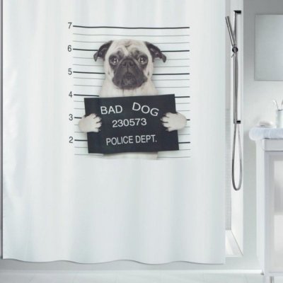 SPIRELLA  - Rideau de douche Polyester bad dog 180x180cm Noir - Noir