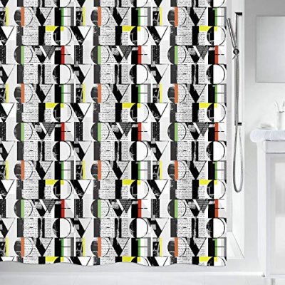 SPIRELLA  rideau de douche polyester pop love 180x200cm gris