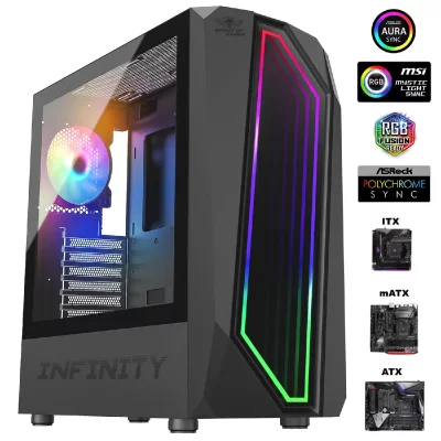 SUZA Spirit Of Gamers Boitier Pc Gamer INFINITY DARK noir