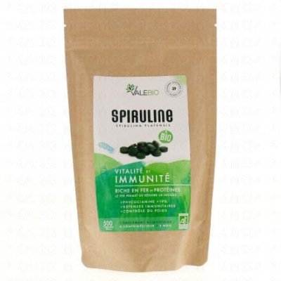 VALEBIO Spiruline Bio Super Food 500 comprim&eacute;s 
