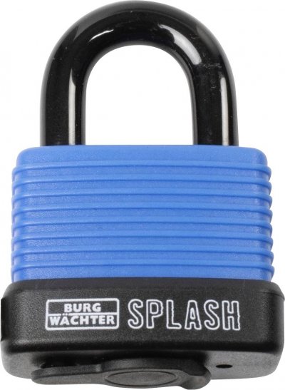 BURG WACHTER Splash 470 45 Blue SB Cadenas bleu-noir avec serrure &agrave; cl&eacute;
