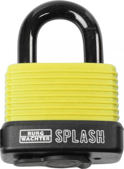 BURG WACHTER Splash 470 45 Yellow SB Cadenas jaune/noir avec serrure &agrave; cl&eacute;