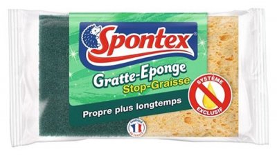 SPONTEX  Gratte-Eponge Stop-Graisse - Lot de 3 Packs de 2 &Eacute;ponges