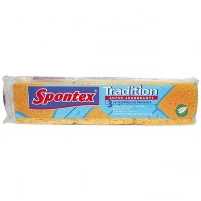 SPONTEX  - Lot de 3 &eacute;ponges Tradition n&deg;2 - super absorbante