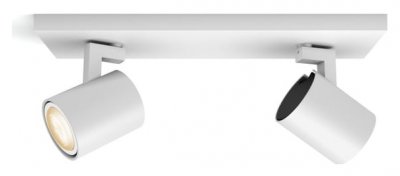 PHILIPS HUE Spot connect&eacute; 2 t&ecirc;tes Runner 2 x 5,5W blanc + t&eacute;l&eacute;commande 