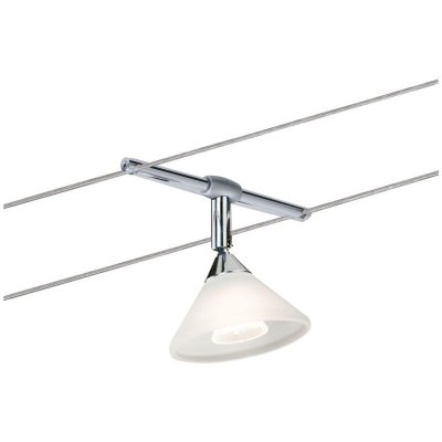 PAULMANN Spot individuel Colmar sur c&acirc;ble GU5.3 1X10W m&eacute;tal chrome satin&eacute;, 