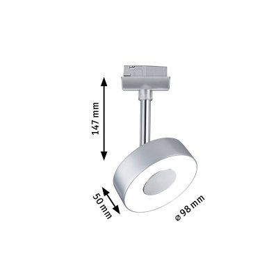 PAULMANN Spot LED URail Circle 1x5,3W 2700K moderne m&eacute;tal chrome mat, 