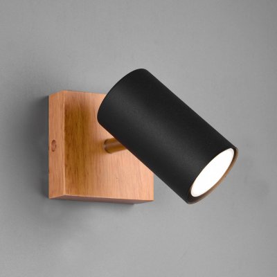 TRIO LIGHTING Spot marley noir et bois 1xgu10 
