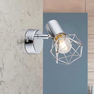 GLOBO Spot mural lampe chrome salon salle de travail cage spot lampe r&eacute;glable  54802-1 xara i