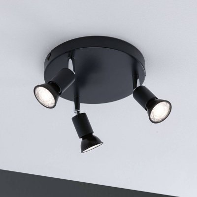 PAULMANN Spot plafonnier Carolina 3 lumi&egrave;res gris anthracite
