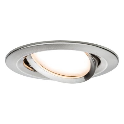 PAULMANN Spot rond encastrable orientable LED Coin Nova acier bross&eacute; 6,5W