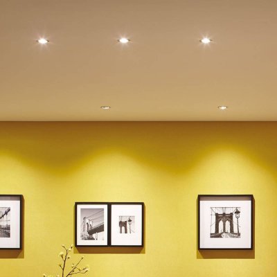 PAULMANN Spots x3 led encastrables et orientables nova en acier bross&eacute;