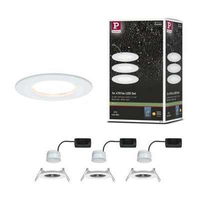 PAULMANN Spots x3 led encastrables fixes nova en m&eacute;tal blanc