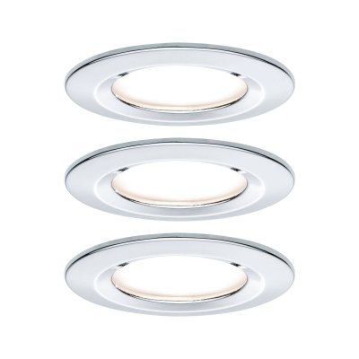 PAULMANN Spots x3 led encastrables fixes nova en m&eacute;tal chrome