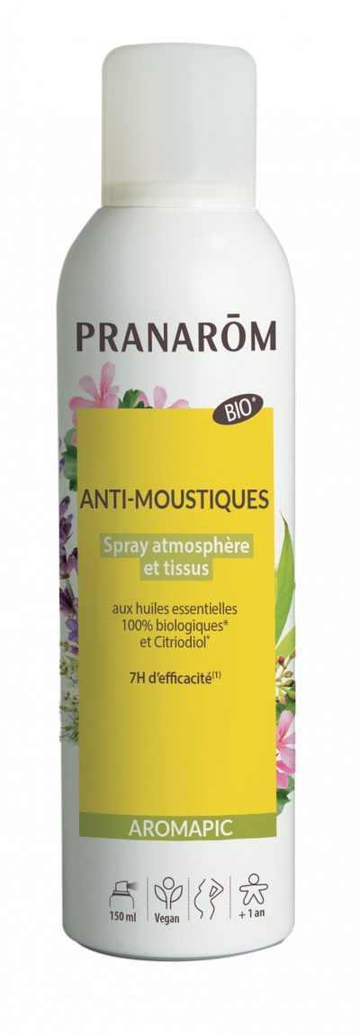 PRANAROM Spray Anti Moustiques Aromapic atmosph&egrave;re et tissus bio 