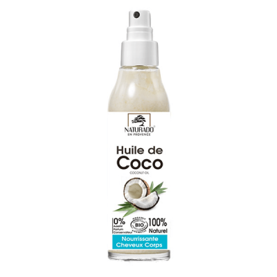 NATURADO EN PROVENCE Spray Huile de Coco Pure Bio 150ml Corps et Cheveux Naturado