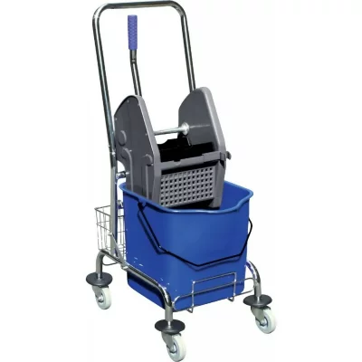 SPRINTUS  301035 Seau Unique sur Roulettes, Chrom&eacute;
