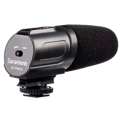 SARAMONIC SR-PMIC3 Microphone d'enregistrement avec Suspension int&eacute;gr&eacute;e pour DSLR/Cam&eacute;scope Noir