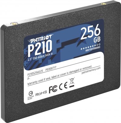 PATRIOT SSD Interne P210 P210S256G25 256Go SSD 2.5 SATA III 500Mo/s Noir