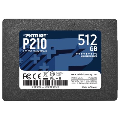 PATRIOT SSD Interne P210 P210S512G25 512Go SSD 2.5 SATA III 520Mo/s Noir