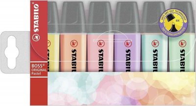 STABILO  Boss pastel - pochette de 6 - pointe biseaut&eacute;e