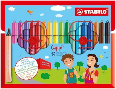 GENERIQUE Stabilo Feutre Cappi, &eacute;tui en carton de 18 - Lot de 2
