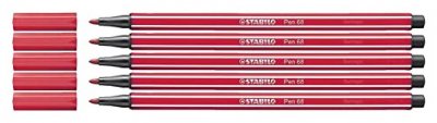 GENERIQUE STABILO Feutre de Dessin PEN 68 Pte ogive Moyenne 1 mm Rouge fonc&eacute;