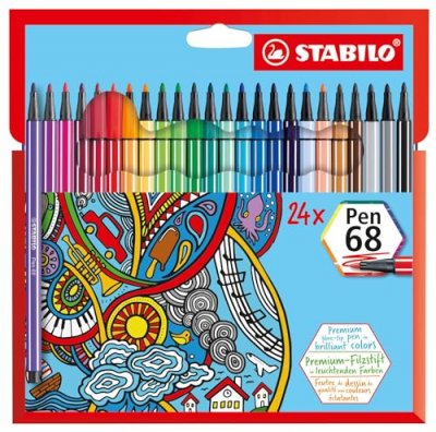 STABILO  Feutre Pen 68, &eacute;tui en carton de 24