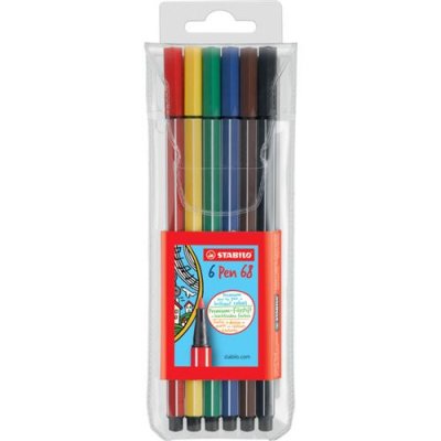 STABILO  Feutre Pen 68, &eacute;tui en plastique de 6