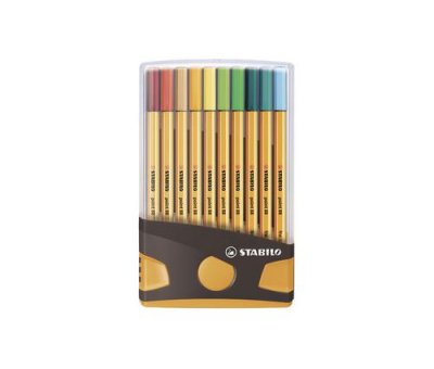 STABILO  Feutre point 88, ColorParade de 20, gris/orange Noir