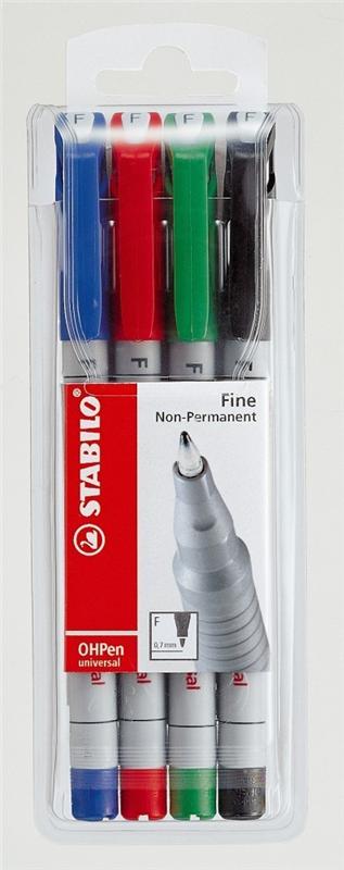STABILO  Feutre pour films OHPen universal, &eacute;tui de 4 - Lot de 5