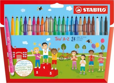 STABILO  Feutre Trio A-Z, &eacute;tui en carton de 24 - Lot de 3