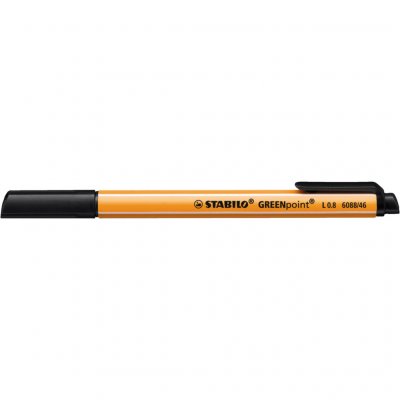 STABILO  Lot de 12 Stylos Feutre GREENpoint Pointe large 0,8 mm Noir