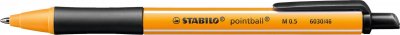 STABILO  Lot de 3 Stylos Bille R&eacute;tractable POINTBALL Trac&eacute; 0,5 mm Noir