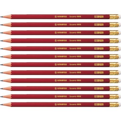 STABILO  Lot de 5 Crayons Papier Swano bout gomme HB