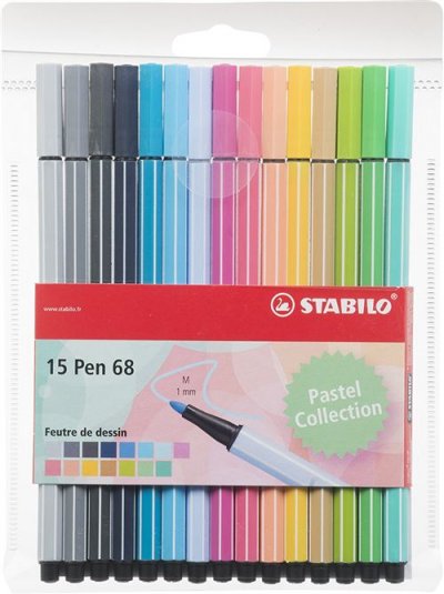 STABILO  Pen 68 - Couleurs pastel - 15 pcs -  - couleur variant